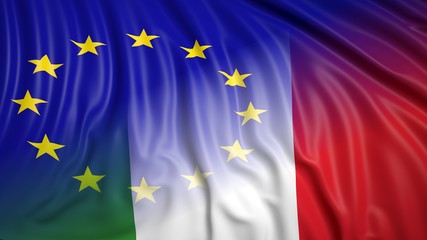 Italian and EU flags