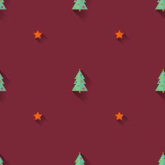 Christmas trees seamless pattern