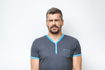 Obraz premium Concept for emotional man with beard