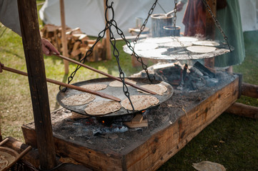 pancakes fried on fire