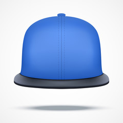 Layout of blue rap cap. 