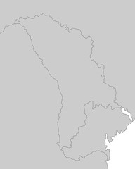 Karte von Moldawien - Grau