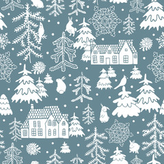 Winter seamless pattern - 96821990
