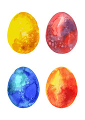 Set of Easter eggs  vector watercolor