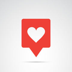 Heart, like - social media vector button.