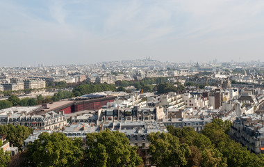 aerial view of Paris from the Eiffel tower