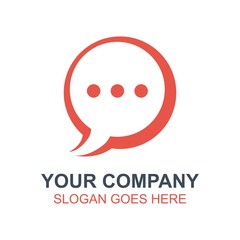 Fototapeta premium Chat Talk Conversation Media Social Vector Icon Logo