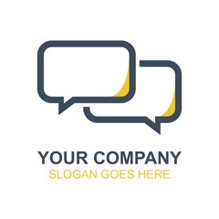 Naklejka premium Chat Talk Conversation Media Social Vector Icon Logo