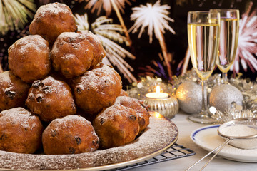 Dutch New Year's Eve with oliebollen, a traditional pastry