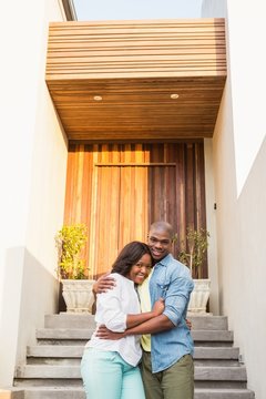 Happy couple after buying new house 