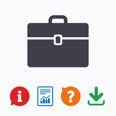 Case sign icon. Briefcase button.
