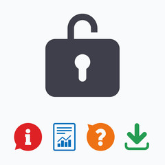 Lock sign icon. Login symbol.