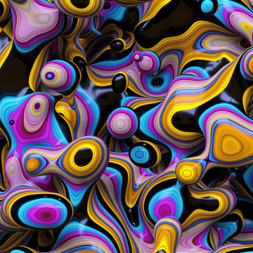 3d bubbles, abstract liquid background, marbled paints illustration, fordite shapes