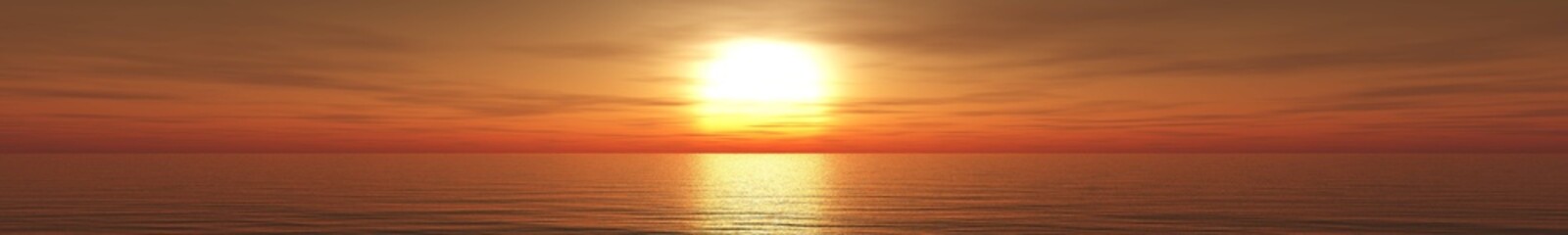 Naklejka na ściany i meble Panorama of sea sunset, sunrise. Baner.