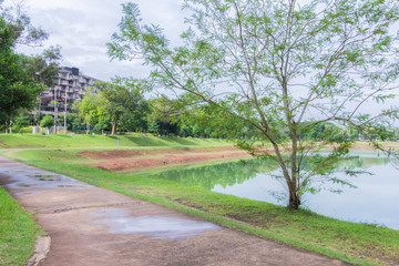 Walkways at the public Liberty Park in Hadyai songkhla thailand