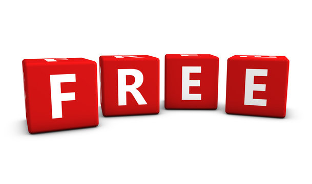 Free Sign On Red Cubes