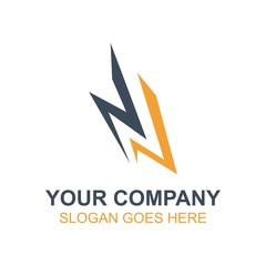 Electronic Electric Power Vector Icon Logo