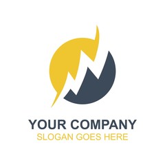 Electronic Electric Power Vector Icon Logo