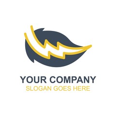 Electronic Electric Power Vector Icon Logo