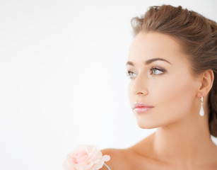 young woman with rose flower