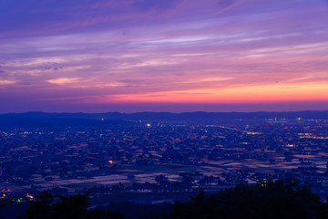 Fototapeta premium Landscape of Tonami Plain in Toyama, Japan