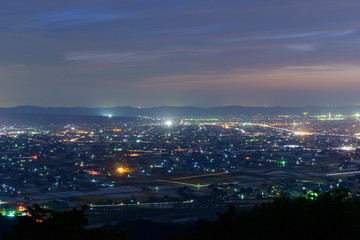 Landscape of Tonami Plain in Toyama, Japan