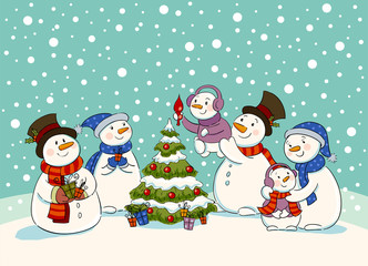 Snowman holiday party