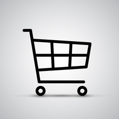 Empty shopping cart vector icon.