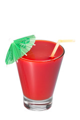 tomato juice glass isolated on white background