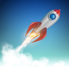 Naklejka na ściany i meble Rocket launch illustration