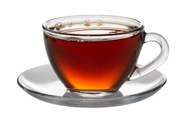 Glass Cup of Tea Isolated on White