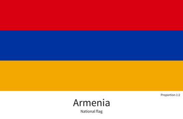 National flag of Armenia with correct proportions, element, colors