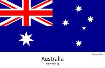 National flag of Australia with correct proportions, element, colors