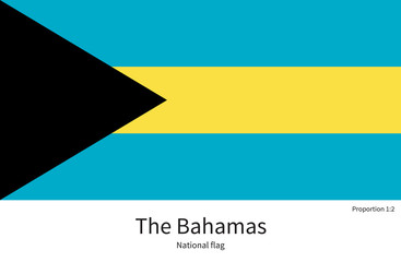 National flag of Bahamas with correct proportions, element, colors