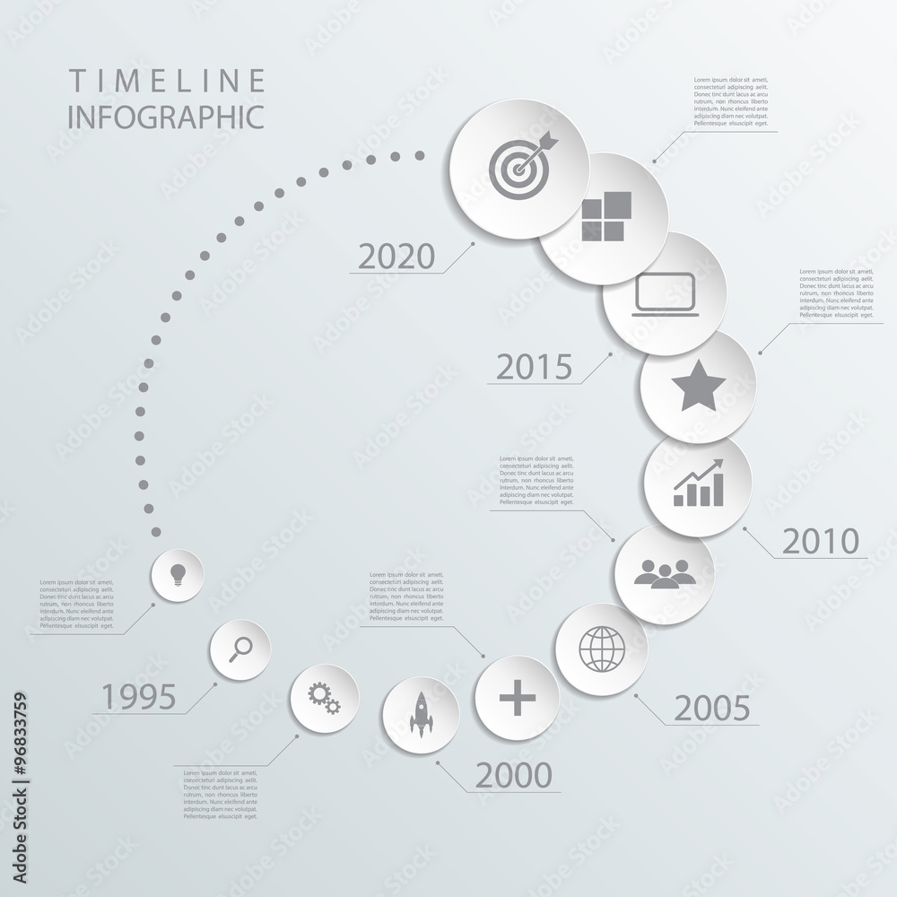 Poster Circle timeline infographic design template.Vector illustration for workflow layout, diagram, number options, web design.