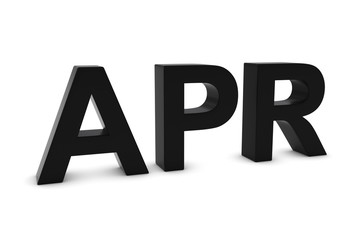 APR Black 3D Text - April Month Abbreviation on White