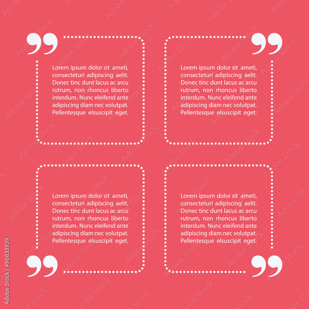 Poster square quote text bubbles. vector illustration.