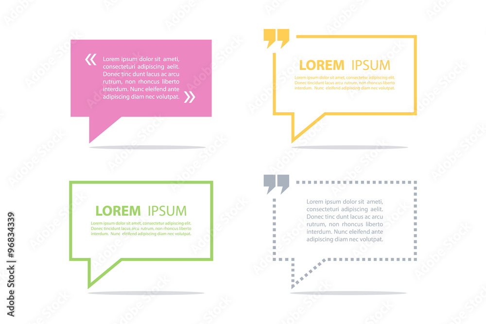Poster set of quote text bubble template. quote bubble. quote form. vector illustration.