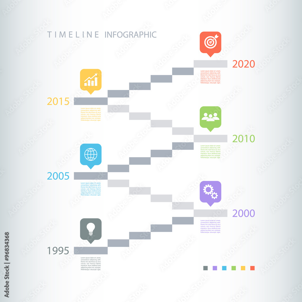 Poster Timeline infographic design template.Vector illustration for workflow layout, diagram, number options, web design.