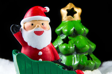 Santa Claus deliver happiness in Christmas day.