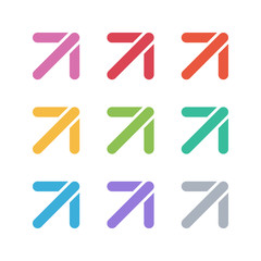 Set of color arrows. Vector illustration.