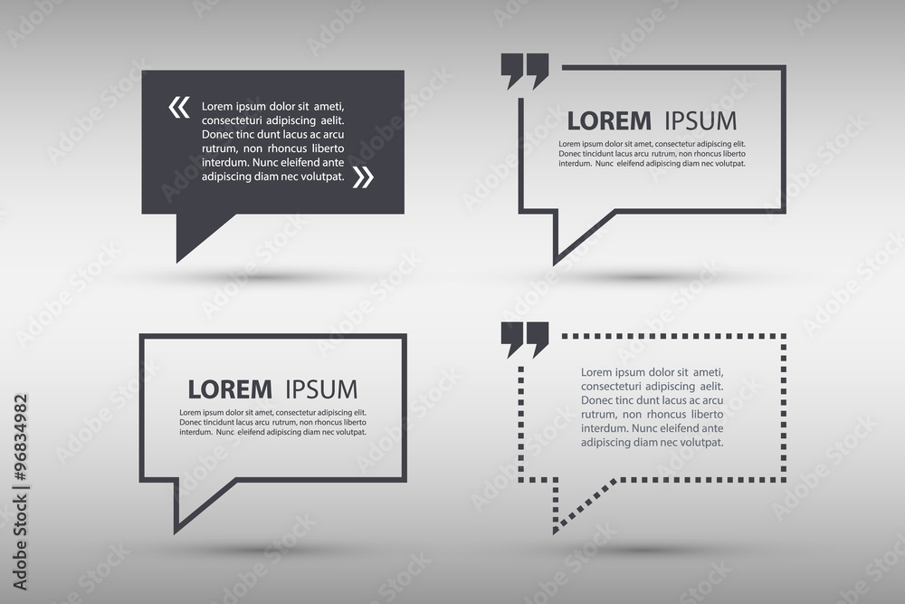 Poster set of quote text bubble template. quote bubble. quote form. vector illustration.