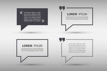 Set of quote text bubble template. Quote bubble. Quote form. Vector illustration.