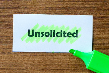 unsolicited word hightlighted