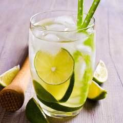 Cold drink with lime