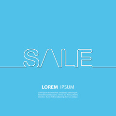 Sale poster. Sale banner. Seasonal discount. Outline. Vector illustration.