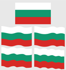 Flat and Waving Flag of Bulgaria