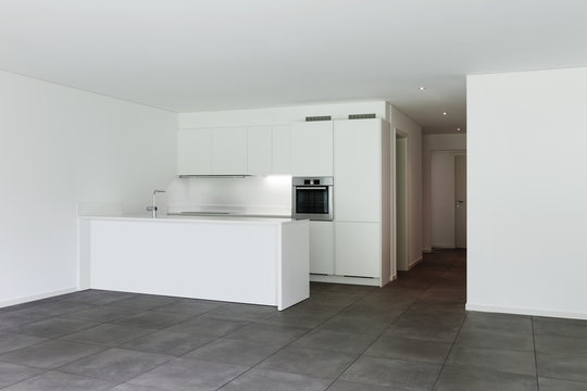 modern apartment, domestic kitchen