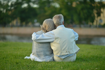 Amusing elderly couple 