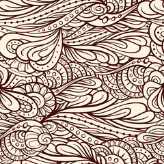 Fantasy decorative ornamental seamless pattern